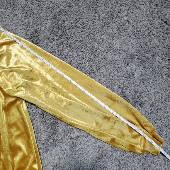 NWT Maeve Anthropologie Velvet Sunflower Yellow Soft Sweatshirt - Small - Picture 8 of 9